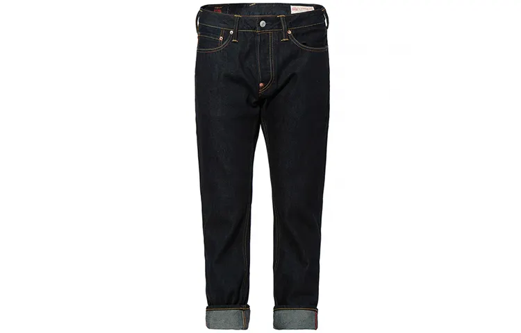 EVISU Slim Fit Pants Moderate Jeans Spring And Autumn Unisex Denim Blue