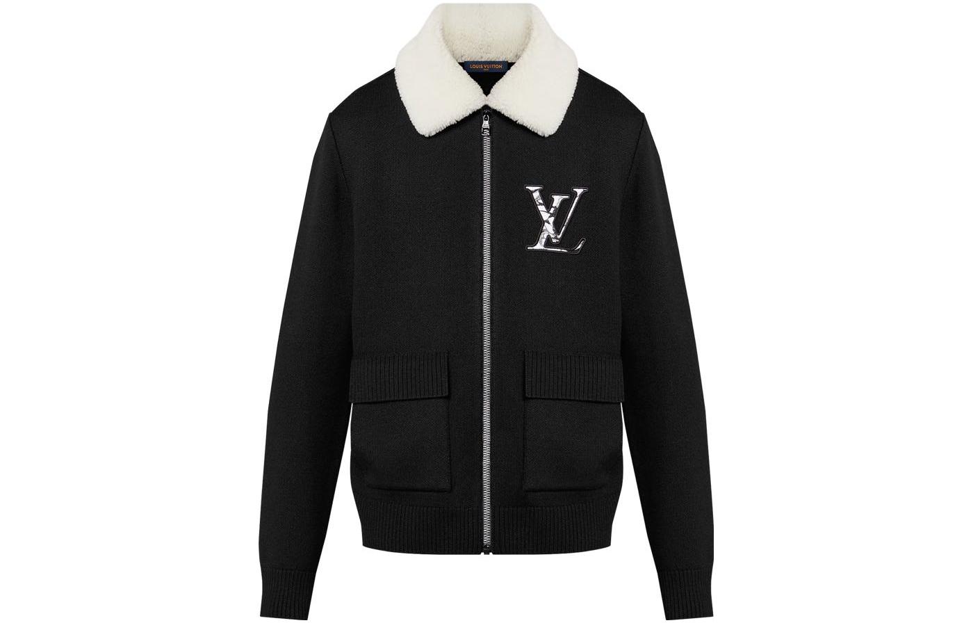 LOUIS VUITTON Pre Owned 2010s Shearling collar Knitted Jacket