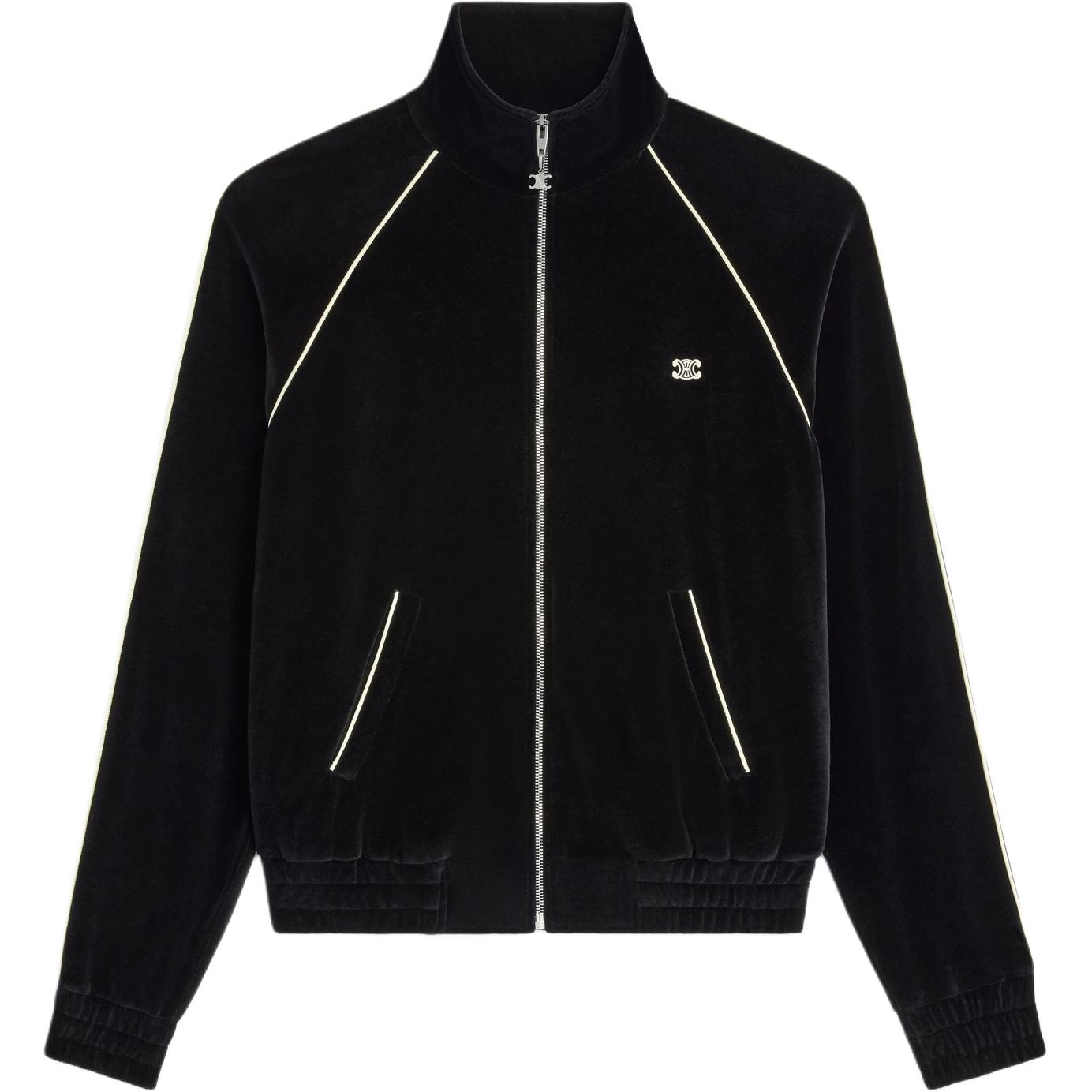 CELINE Triomphe Tracksuit Jacket In Velvet Jersey