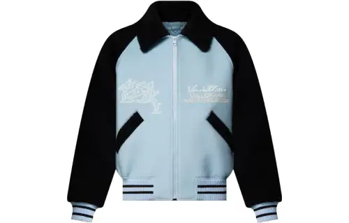 LOUIS VUITTON Shearling Wool Varsity Blouson