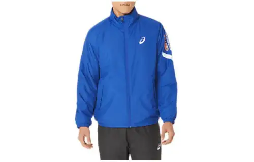 ASICS Jackets Men's Blue Stand Collar Moderate Other