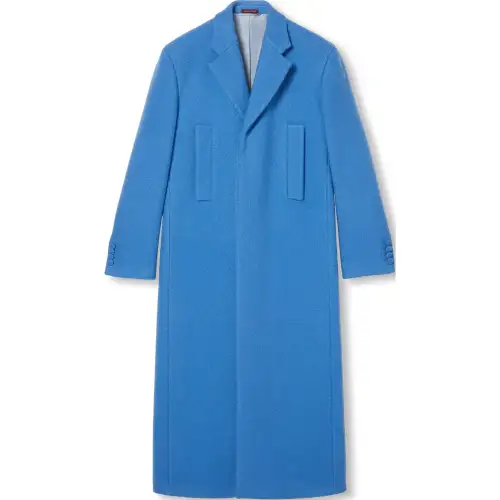 GUCCI Coats Men's Blue Lapel Moderate Straight Fit