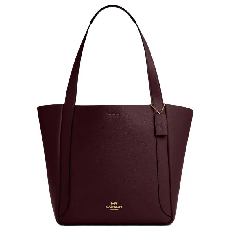 COACH Hadley Cow Leather Tote Bag, Shopping Bag, Handbag, Shoulder Bag Large Women's Plum Joy