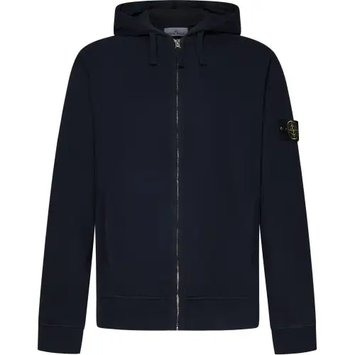 STONE ISLAND Logo Patch Zip-Up Hoodie
