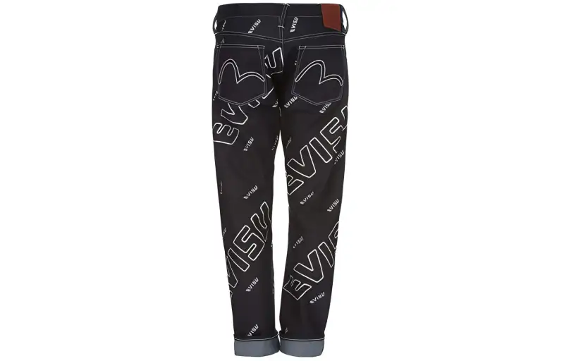 EVISU Jeans Men's Denim Blue Moderate Slim Fit Pants