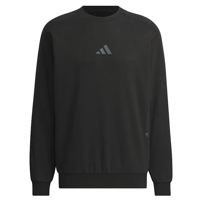 Adidas Sweatshirts Men's Black Crew Neck Moderate