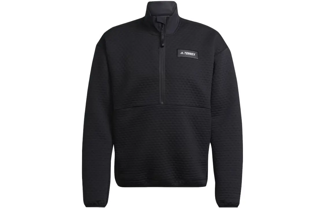 Adidas Jackets Men's Black Stand Collar Moderate Straight Fit