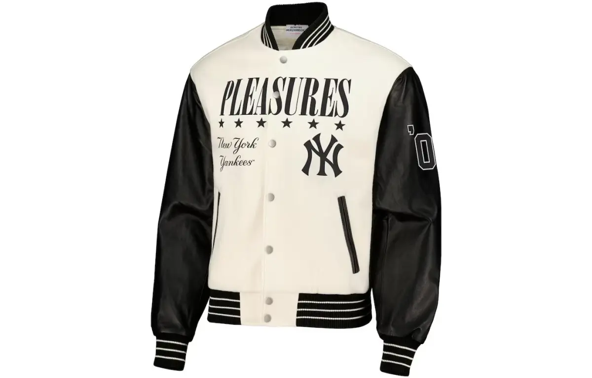 MLB x PLEASURES FW23 Baseball Jacket Men's White