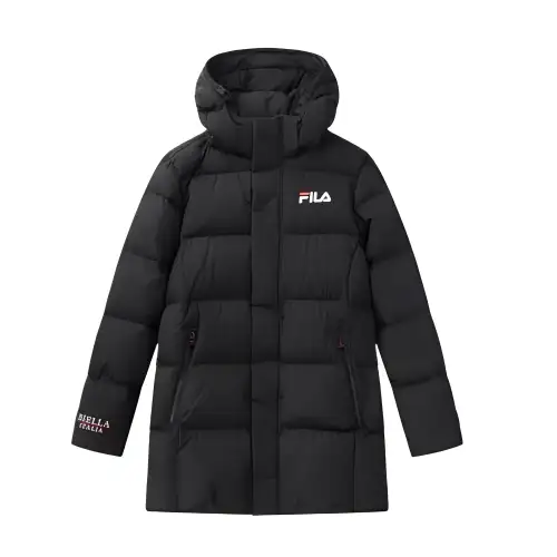 FILA Down Jackets Men's Black Hooded Moderate