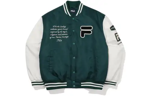 FILA Jackets Unisex Forest Green Stand Collar Moderate Other