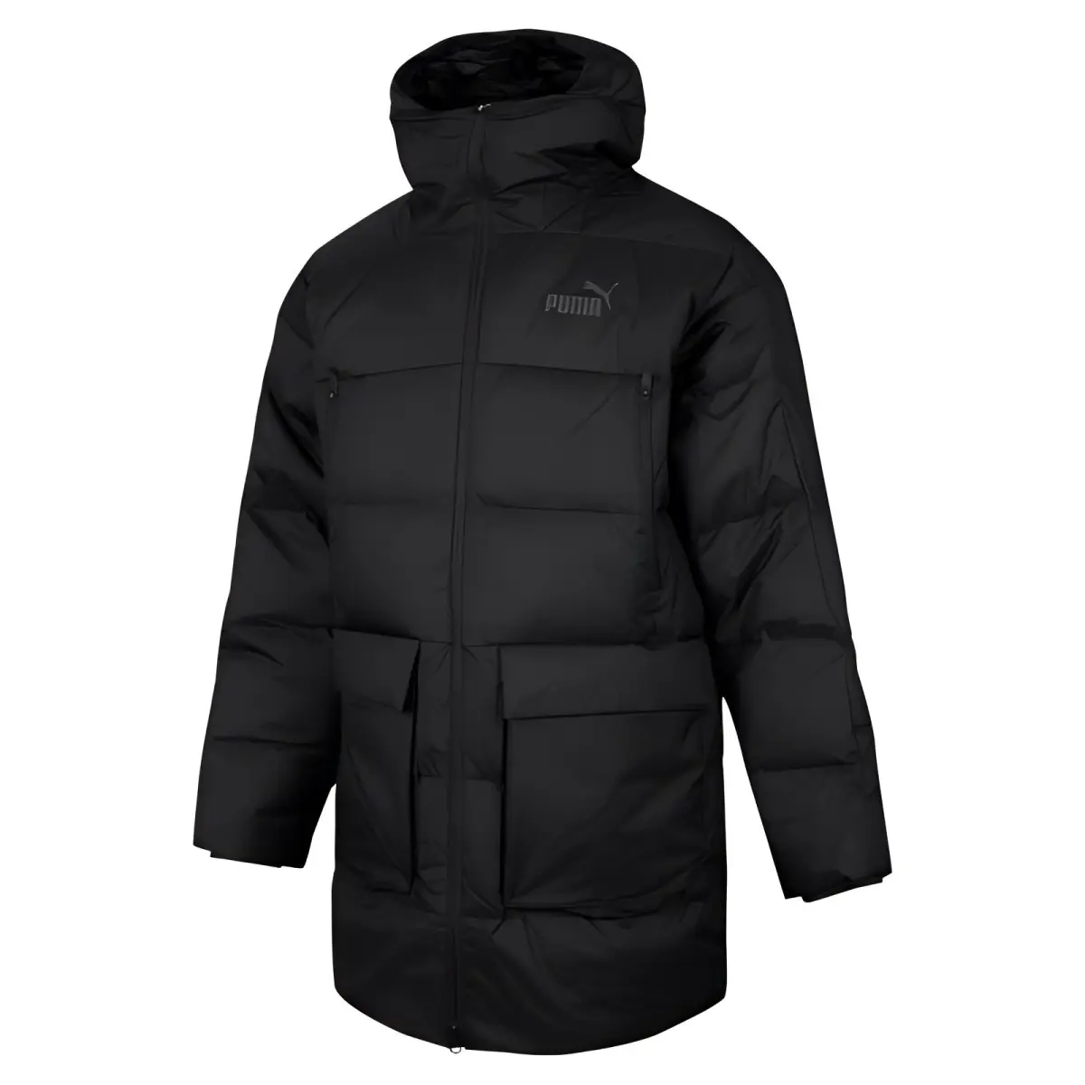 PUMA Down Jackets Men's Black Hooded Thickened