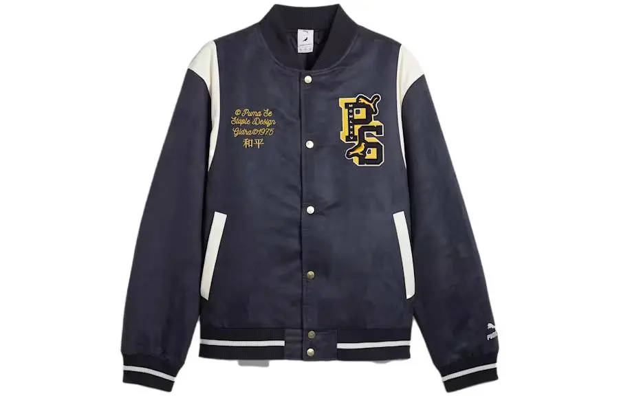 Puma x Staple logo-patch varsity jacket
