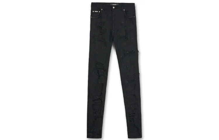 REPRESENT Jeans Men's Black Moderate Ripped Pants