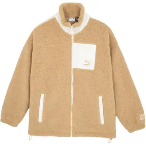 PUMA CLASSICS Unisex Sherpa Velvet feel Coat Unisex Camel