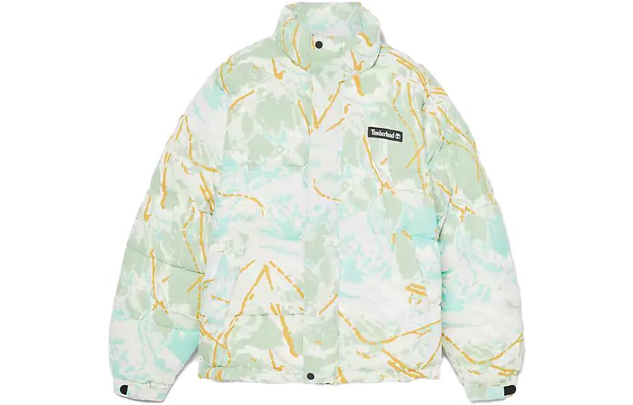 Timberland Puffer Jackets Men's Green Stand Collar Moderate Other