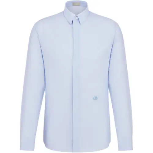 DIOR Shirts Men's Blue Pointed Collar Moderate Other