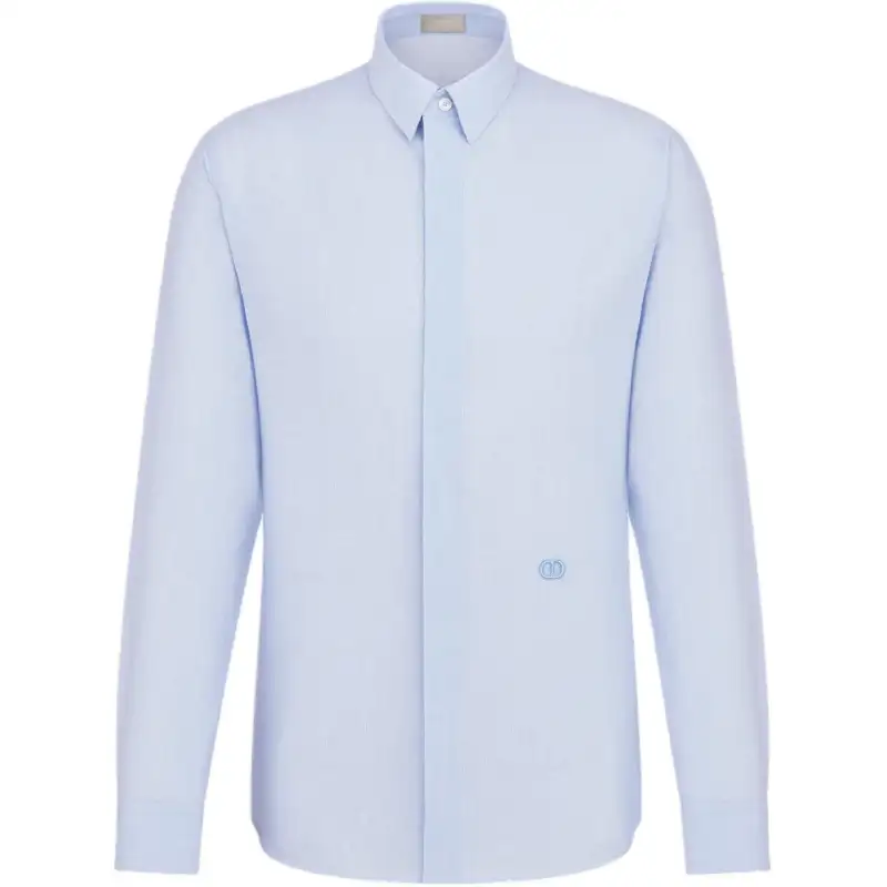 DIOR Shirts Men's Blue Pointed Collar Moderate Other