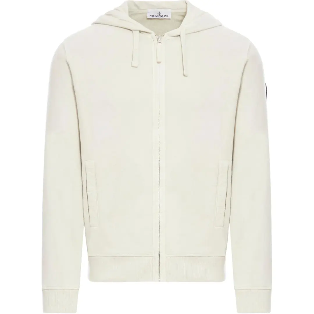 STONE ISLAND Logo Patch Zip Up Hoodie