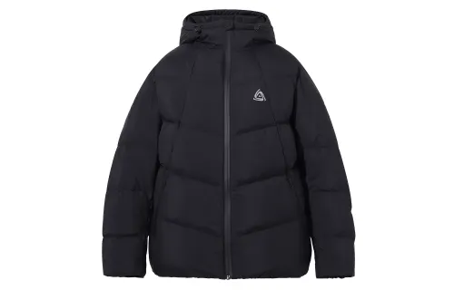 PEAK Down Jackets Unisex Black Hooded Thickened