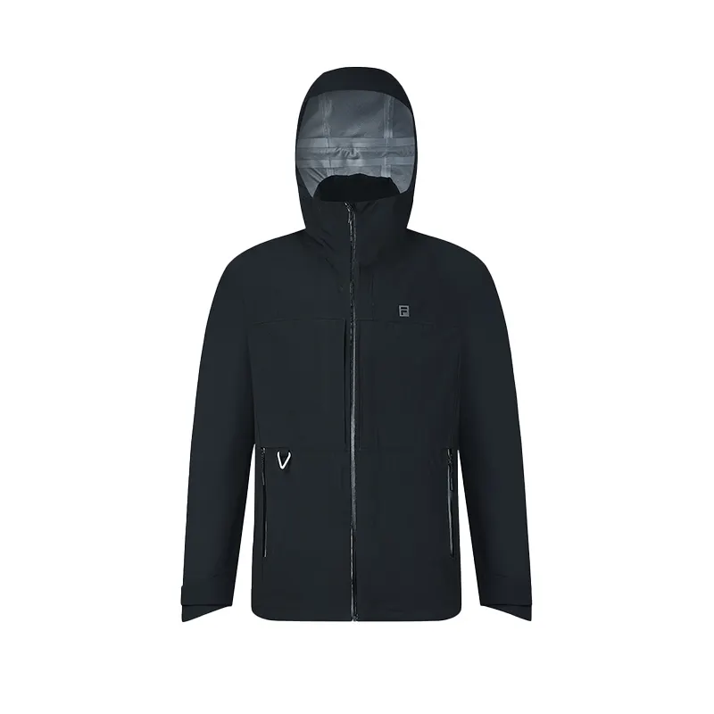 FILA EXPLORE Waterproof And Windproof To Keep Warm Windbreaker Jacket Men's Pitch Black
