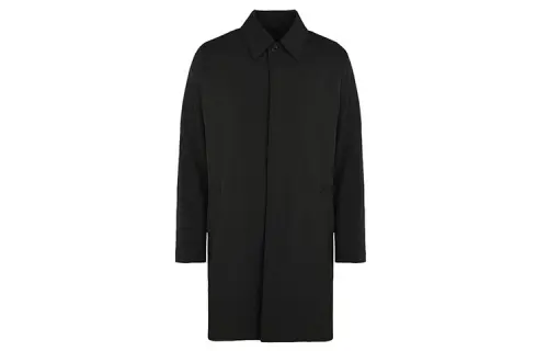 PRADA Trench Coats Men's Black Lapel Thin
