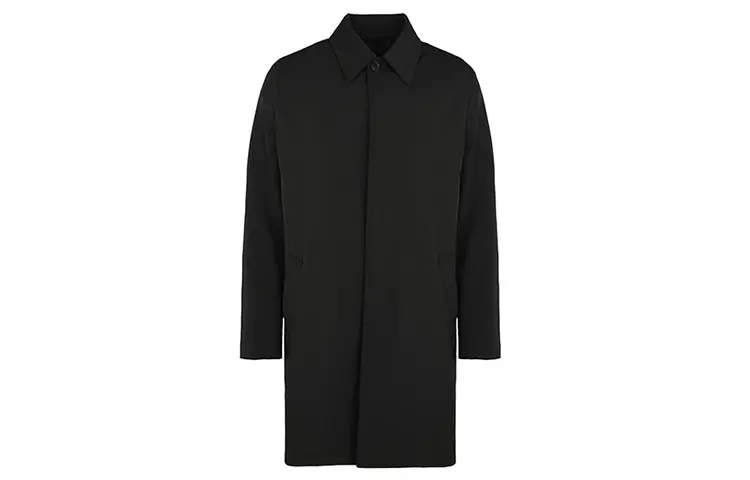 PRADA Trench Coats Men's Black Lapel Thin