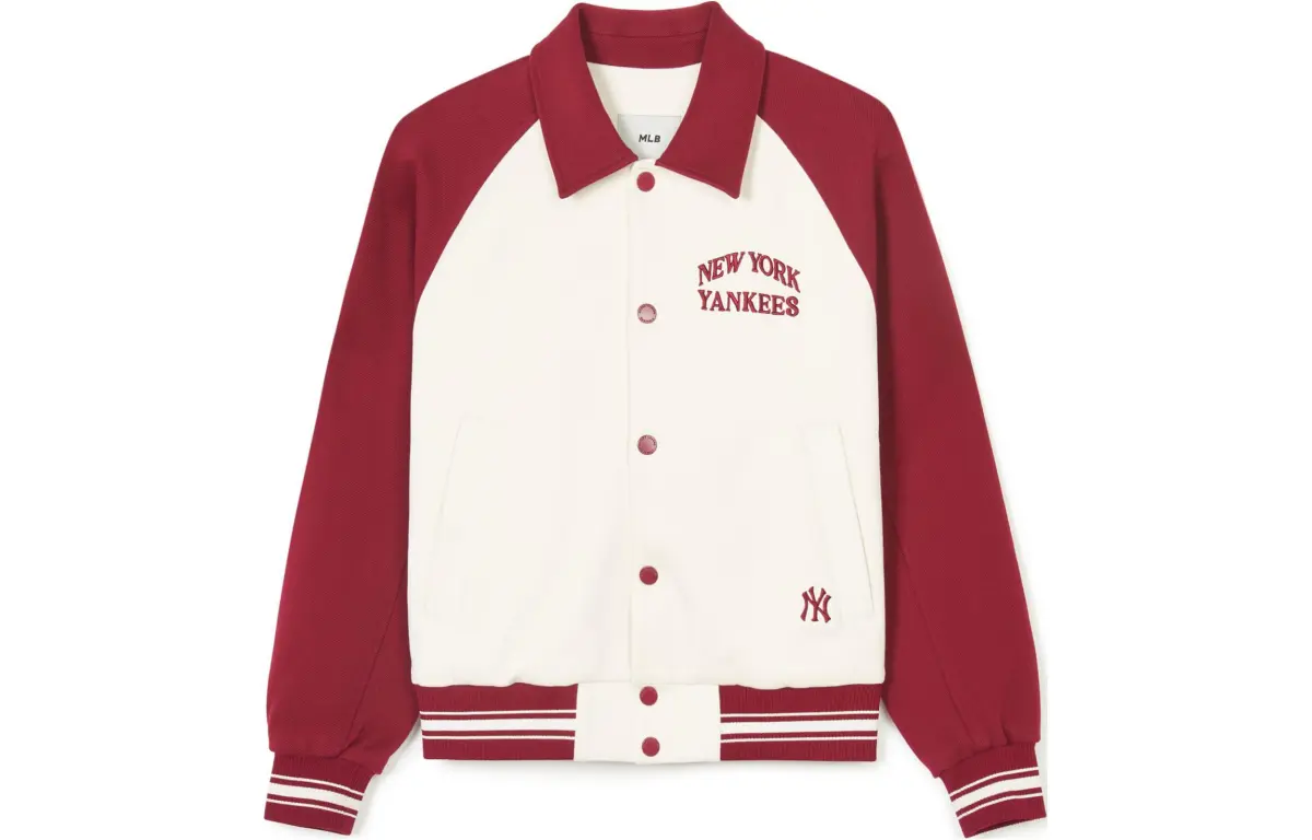MLB SS24 New York Yankees Baseball Jacket Unisex Burgundy