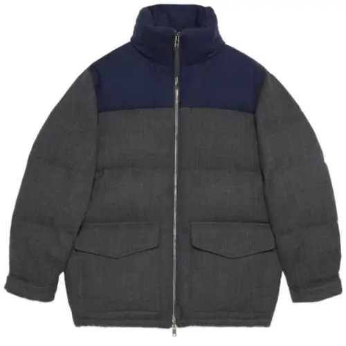GUCCI Logo Patch Zip Up Puffer Jacket