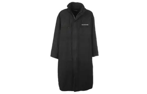 Balenciaga Parka Coat Loose Fit Men's Black