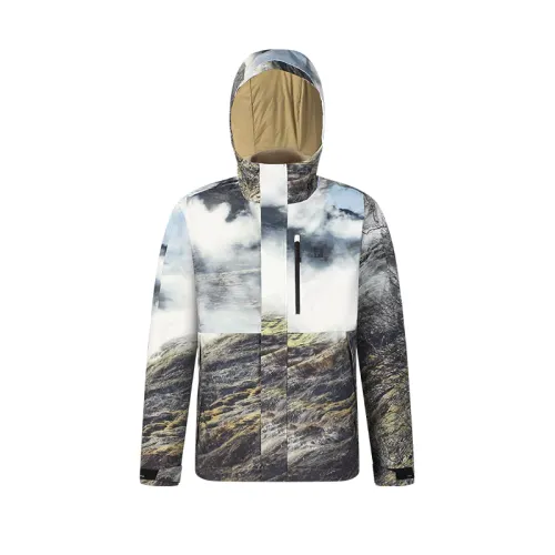 FILA Hiking Outdoor Adventure Waterproof And Windproof To Keep Warm Windbreaker Jacket Men's All Over Print