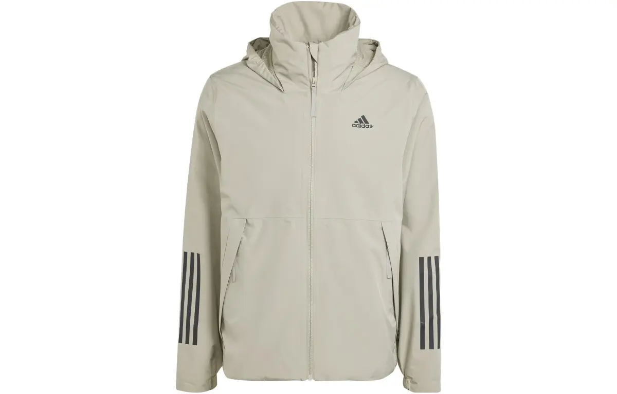 Adidas 3 Stripes Jackets & Coats Men's Pebble Silver Gray