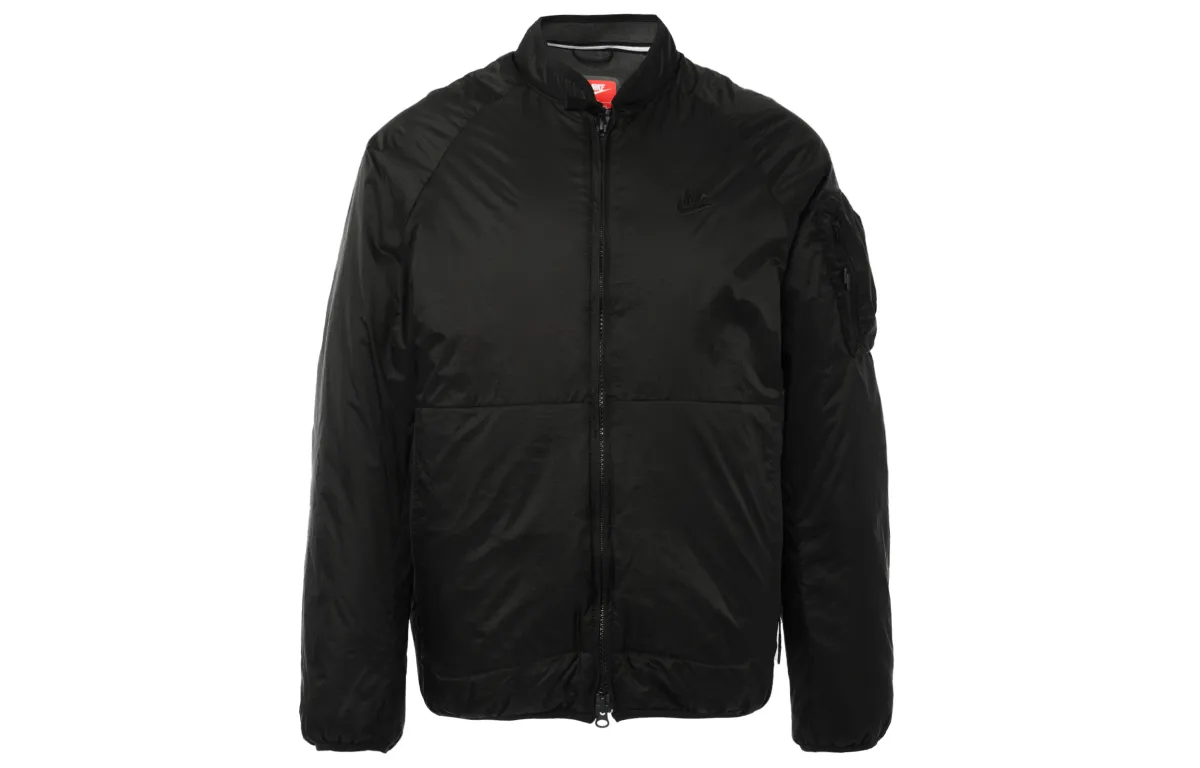 Nike Puffer Jackets Men's Black Baseball Collar Moderate Puffer Jacket