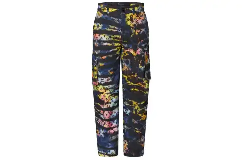 LOUIS VUITTON Printed Monogram Tie Dye Cargo Denim Pant