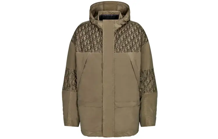 DIOR Quarterly New Products Parka Coats Men's Olive Green Hooded Moderate