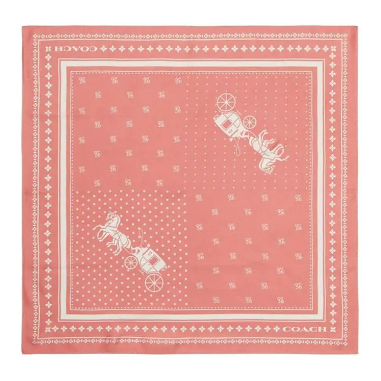 COACH Original Design Mulberry Silk Scarves Unisex Red