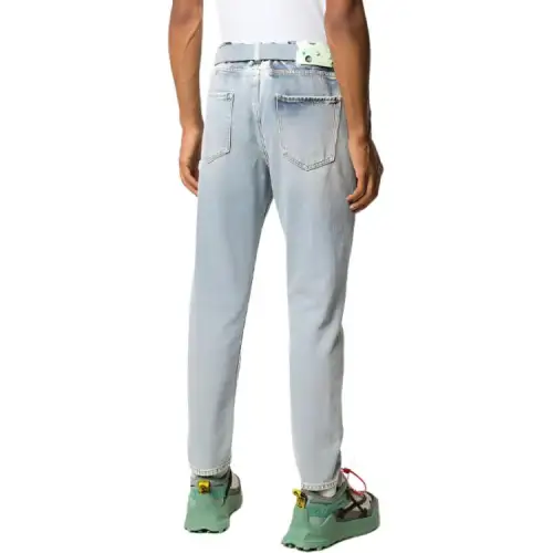 OFF WHITE Belted Low Rise Slim Fit Jeans