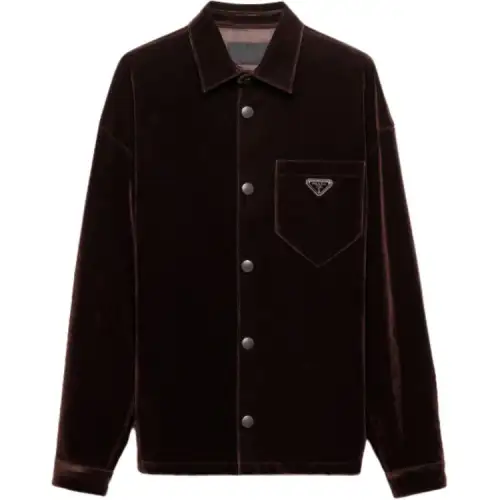 PRADA Shirts Men's Dark Brown Pointed Collar Moderate Other