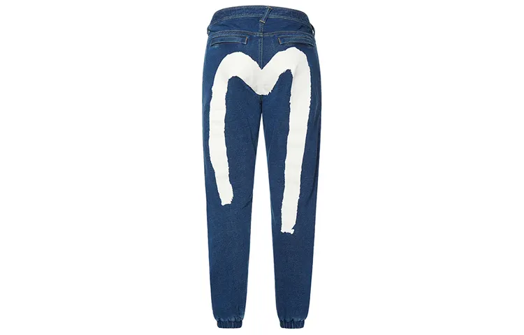 EVISU Jeans Men's Denim Blue Moderate Cuffed Pants