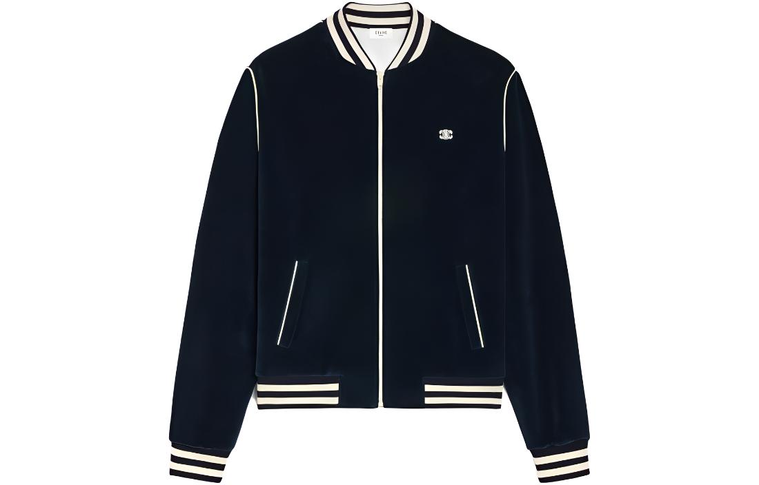 CELINE Triomphe Teddy Jacket In Velvet Jersey