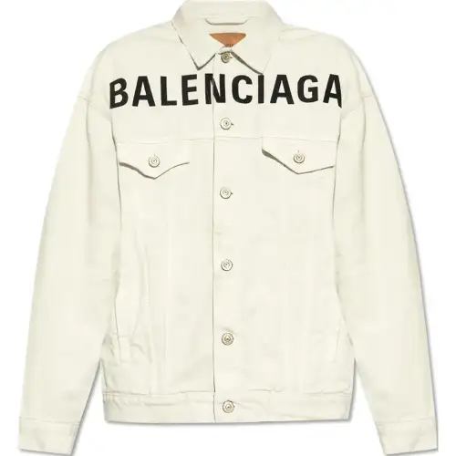 Balenciaga Logo Printed Button Up Jacket