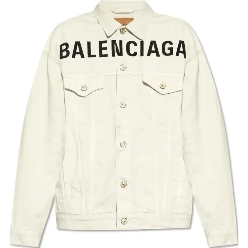 Balenciaga Logo Printed Button Up Jacket