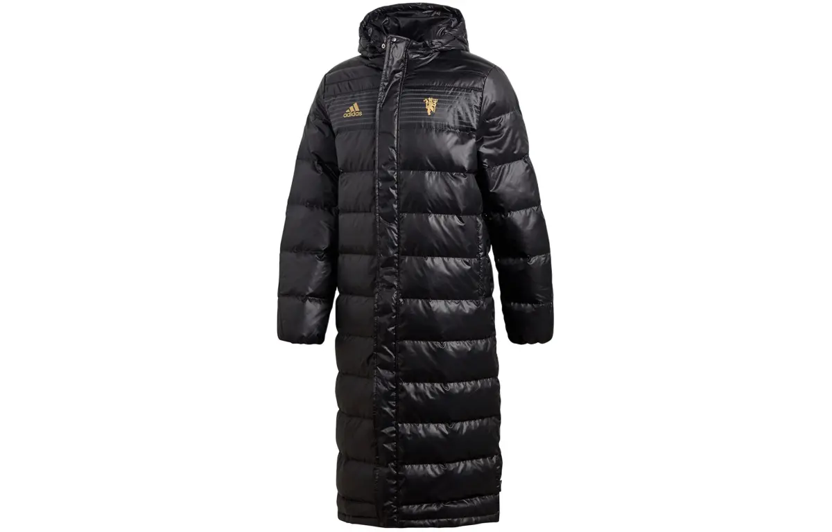 Adidas Down Jackets Men's Black Hooded Moderate Straight Fit
