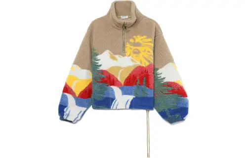 A BATHING APE Printed Fleece Half Zip Jacket Jackets & Coats Men's Multicolor