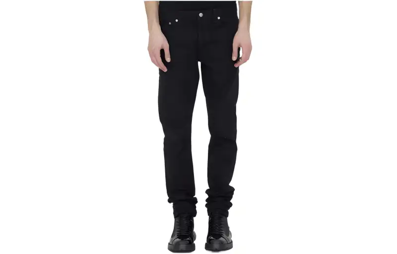 DIOR Jeans Men's Black Moderate Straight Fit Pants
