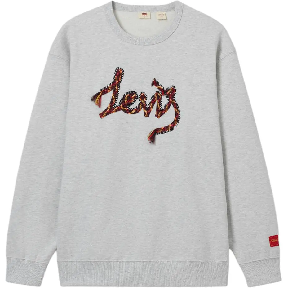 Levi's CNY Sweatshirts Men's Gray Crew Neck Moderate Regular