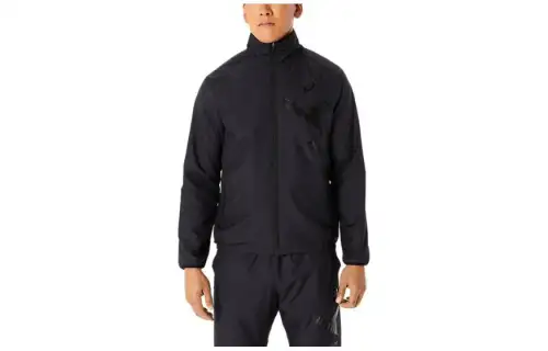 ASICS Jackets Men's Black Stand Collar Moderate Other