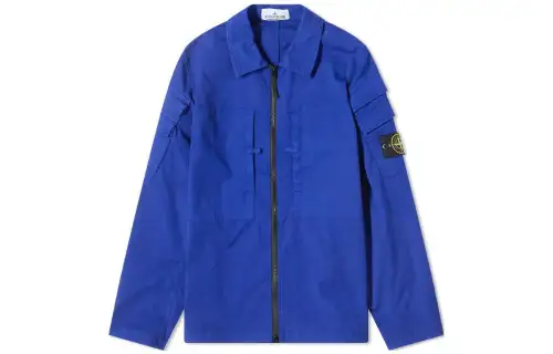 STONE ISLAND Jackets Men's Blue Lapel Moderate Other