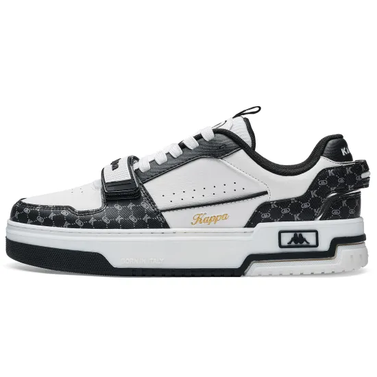 Kappa Alpha Anti Slip Wear Resistant Low Top Skateboard Shoes Unisex White Black