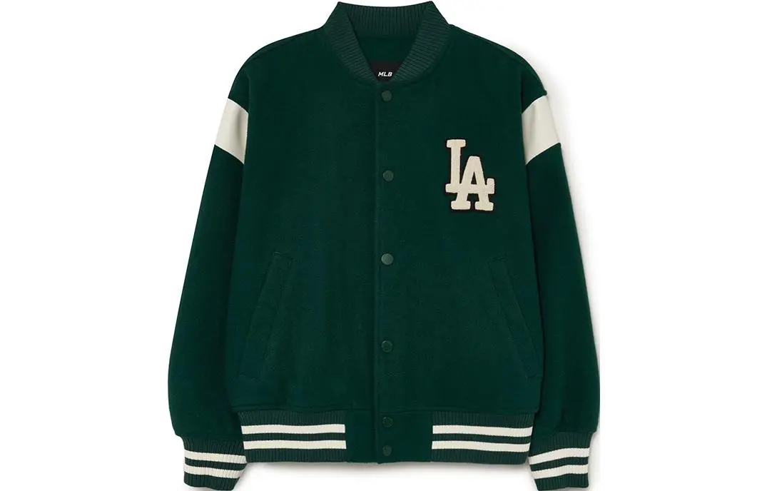 MLB Preppy Baseball Jacket Unisex Dark Green