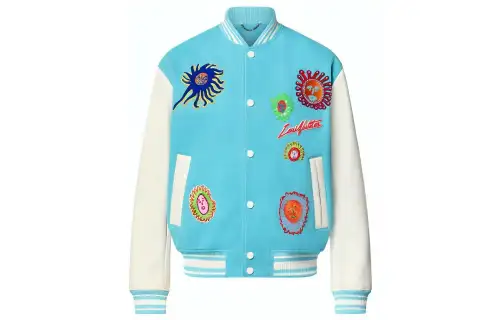 LOUIS VUITTON x Yayoi Kusama SS23 Baseball Jacket Men's Blue